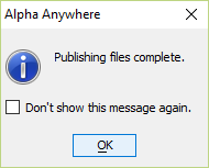 Notification that publishing is complete